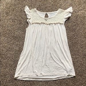 Old navy girls cream ruffle tank top